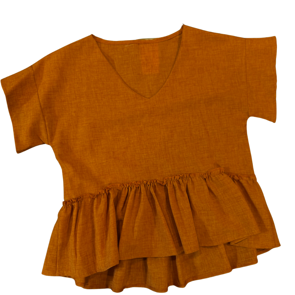 Blusa Peplum Terracota