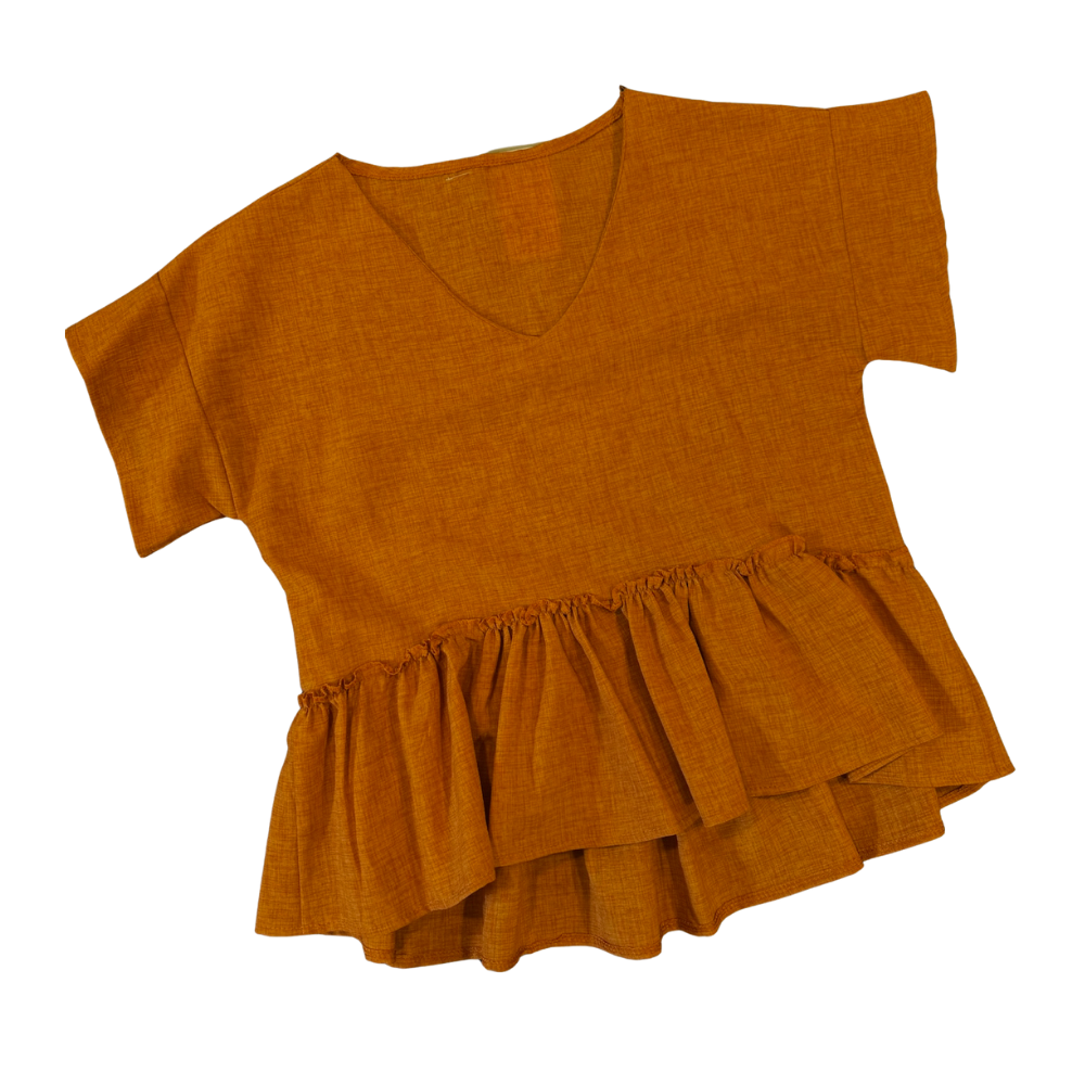 Blusa Peplum Terracota
