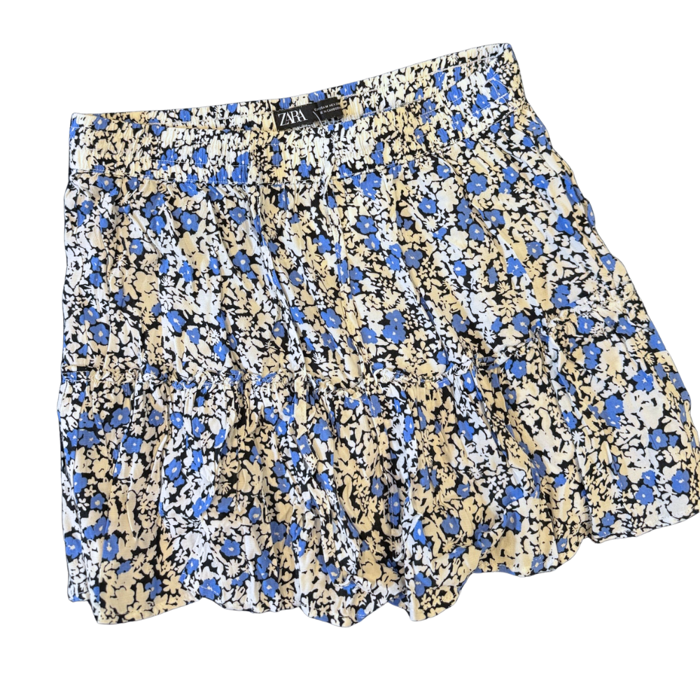 Shorts flores azules