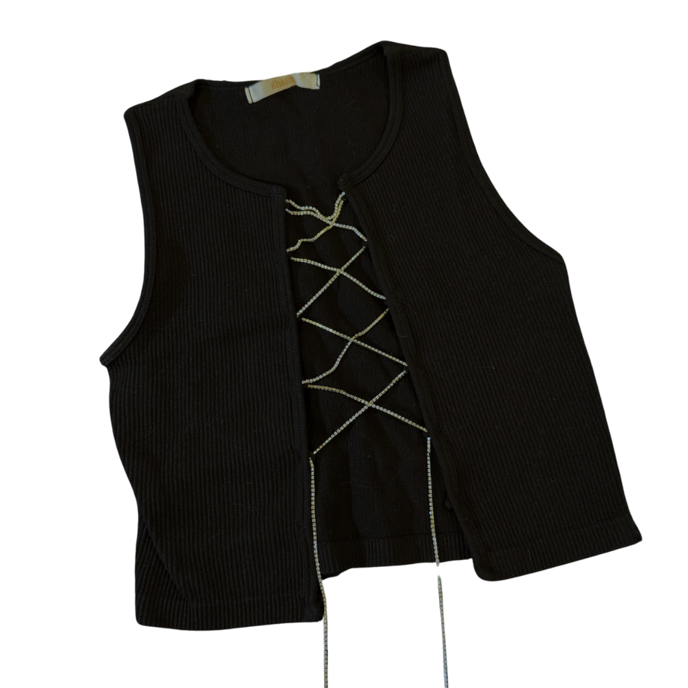 Top Negro con Cadena