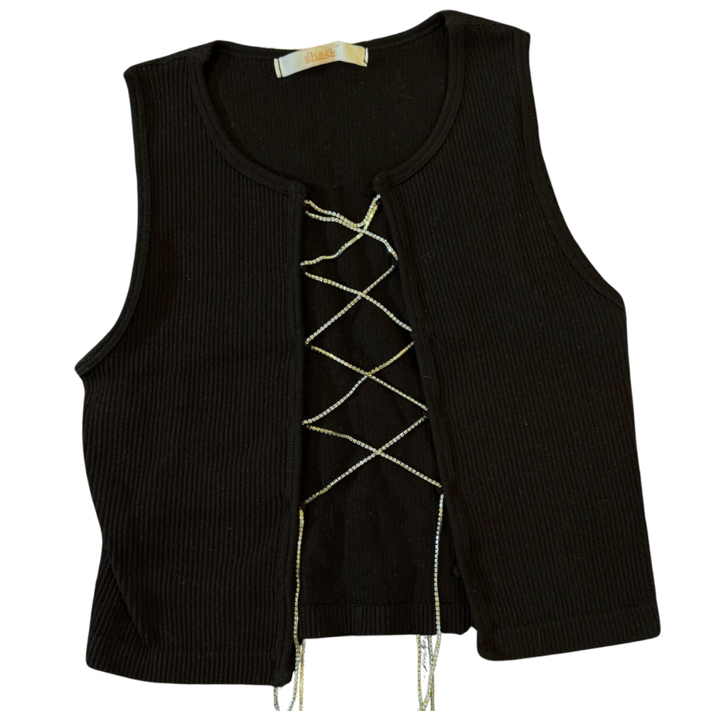 Top Negro con Cadena