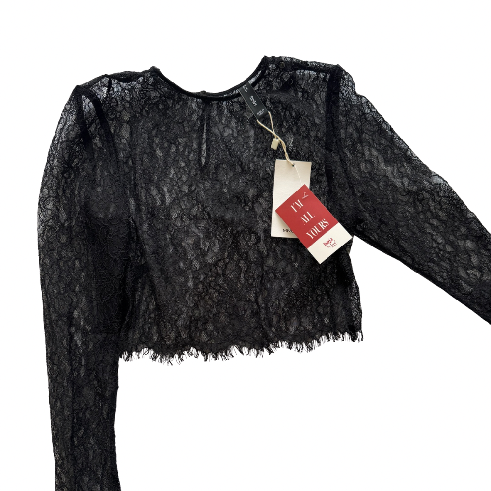 Blusa encaje negro