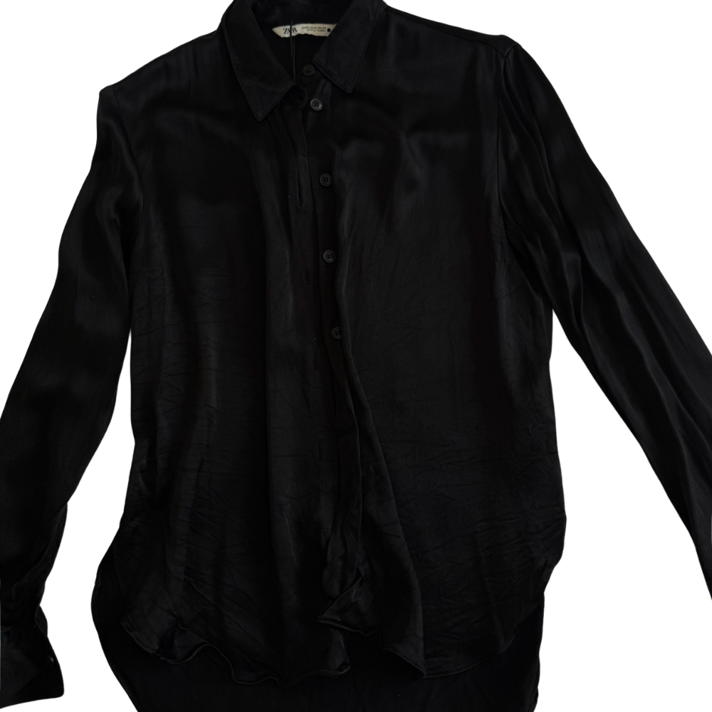 Camisa Satinada Negra