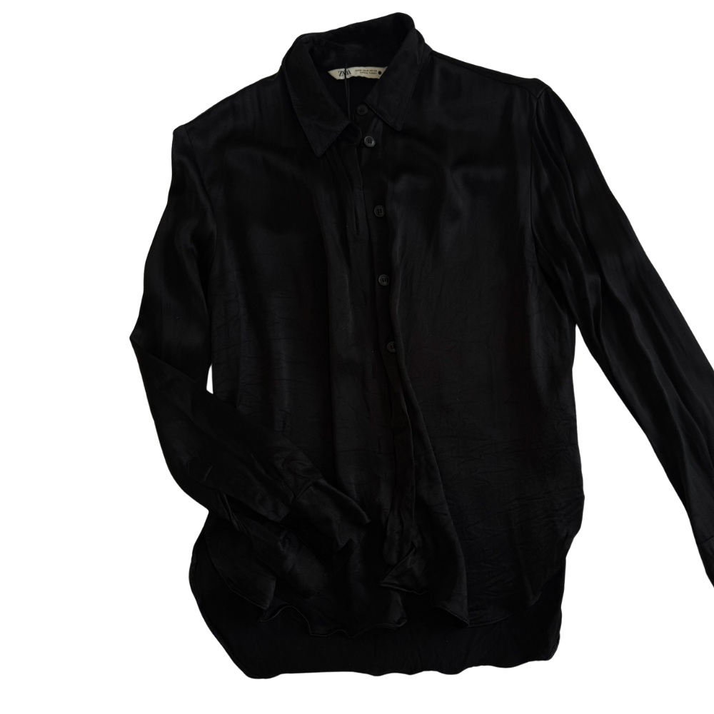Camisa Satinada Negra