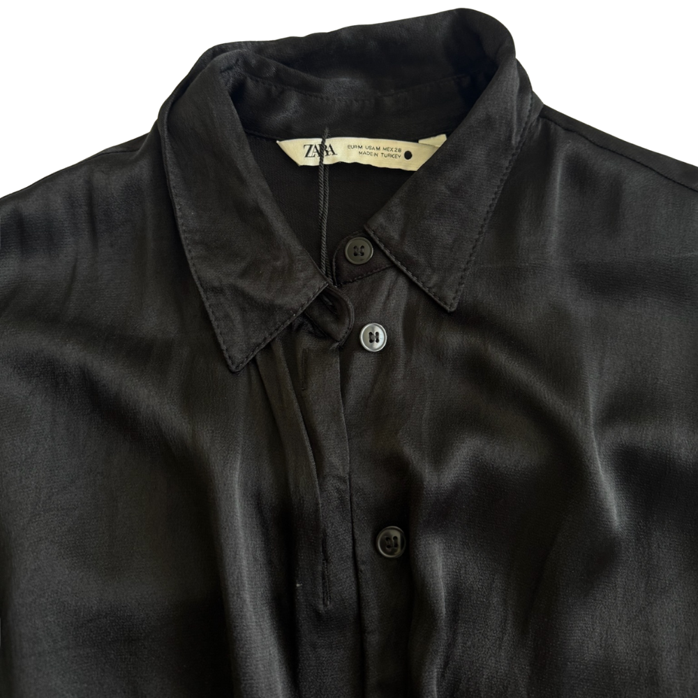Camisa Satinada Negra