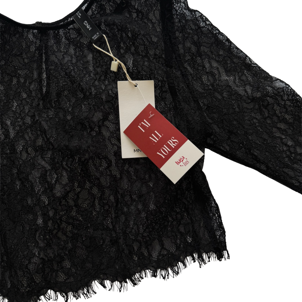 Blusa encaje negro