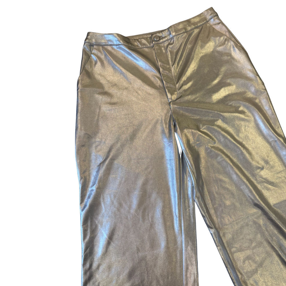 Pantalón Wide Leg plateado – Urbanic