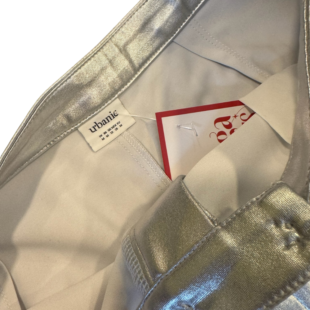 Pantalón Wide Leg plateado – Urbanic