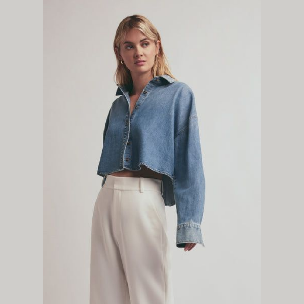 Camisa croptop denim