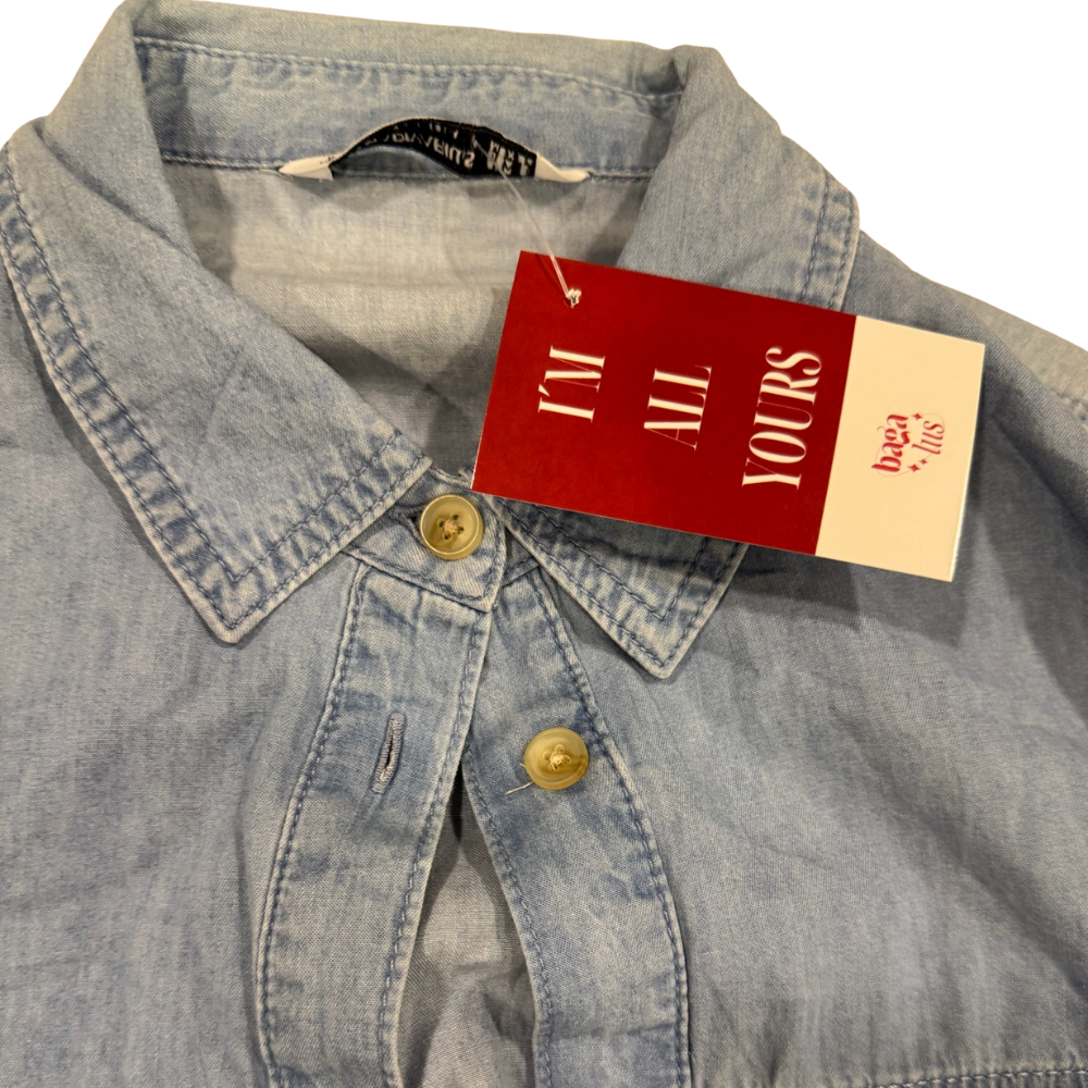 Camisa croptop denim