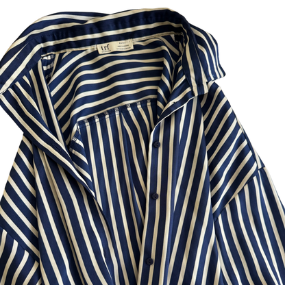 Camisa Oversized Rayas Navy