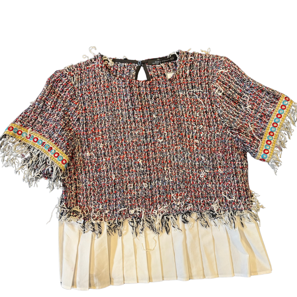 Blusa Zara Tweed Rojo