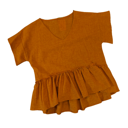 Blusa Peplum Terracota