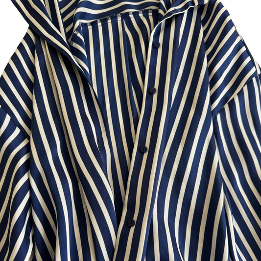 Camisa Oversized Rayas Navy