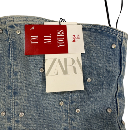 Corset denim brillos