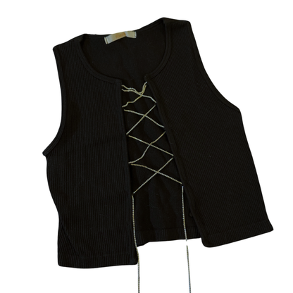 Top Negro con Cadena