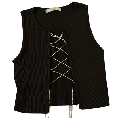 Top Negro con Cadena