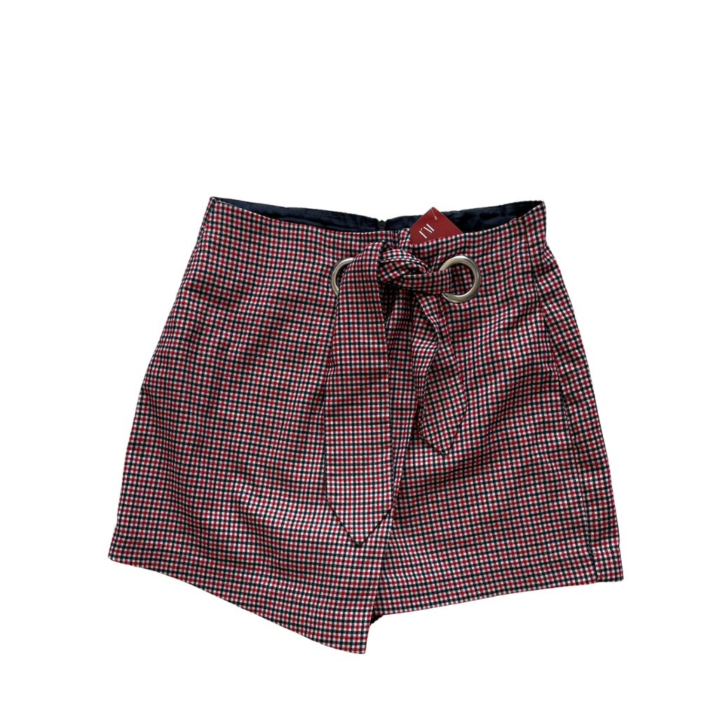 Skort patron rojo azul