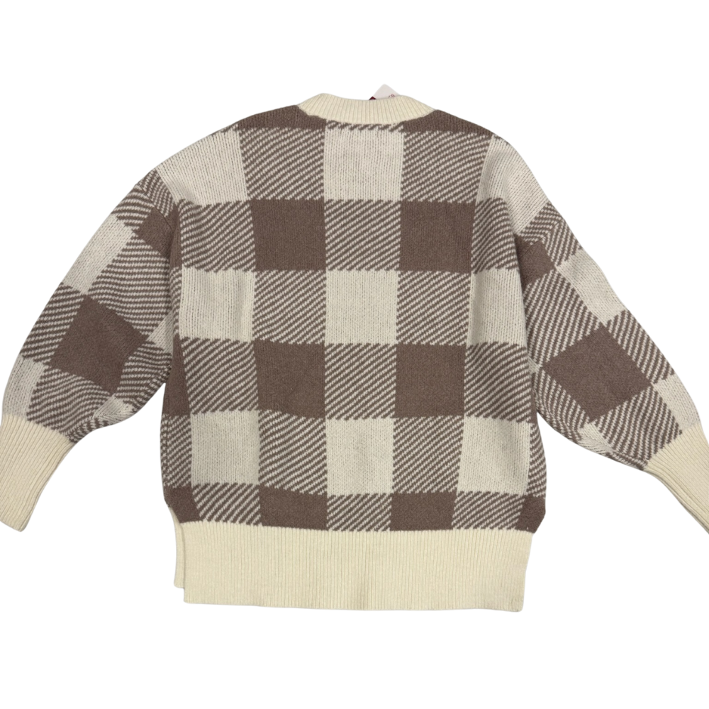 Suéter cuadros beige