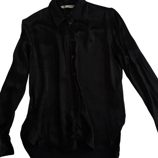 Camisa Satinada Negra