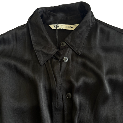Camisa Satinada Negra