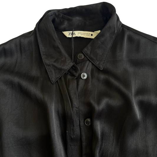 Camisa Satinada Negra