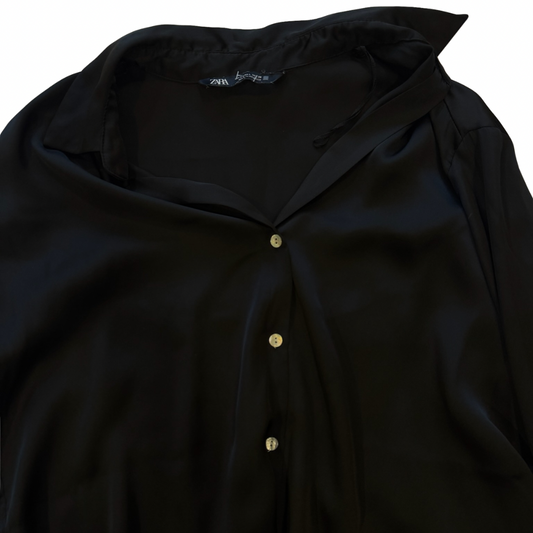 Blusa satin negra