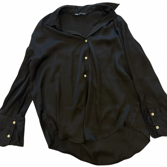 Blusa satin negra