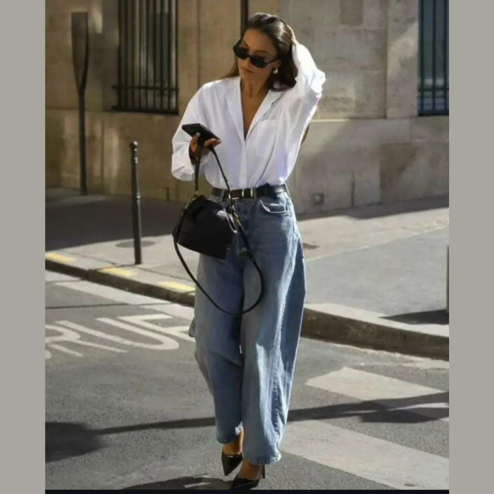 Camisa croptop satin blanco