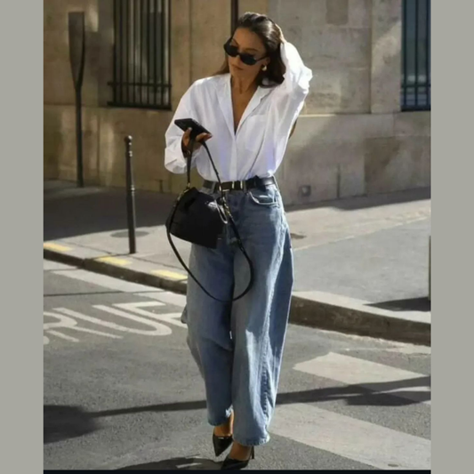 Camisa croptop satin blanco